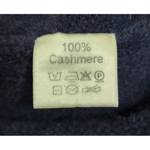 100% Cashmere Beanie Hat Navy Blue Soft Rib Knit Winter Warm Unisex Madein Nepal - Picture 4 of 6